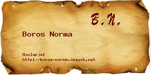 Boros Norma névjegykártya